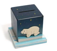 Weizenkorn Spardose Eisbär - Breite: 9 cm - Höhe: 9 cm - Länge: 11 cm - Produkttyp Geschenke: Spardosen - Motiv: Eisbär
