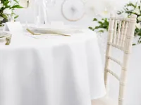 Partydeco Tischdecke Rund, Ø 230 cm, Weiss - Material: Textil - Eigenschaften: Keine Eigenschaft - Breite: 230 cm - Länge: 230 cm - Motiv: Hochzeit - Detailfarbe: Weiss