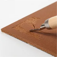 Creativ Company Stempel Zubehör Werkzeug für Linol 7-teilig - Motiv: Ohne Motiv - Detailfarbe: Silber - Braun