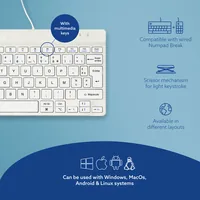 R-GO COMPACT BREAK ERGONOMIC KEYBOARD QWERTY (FR) WITH WHITE