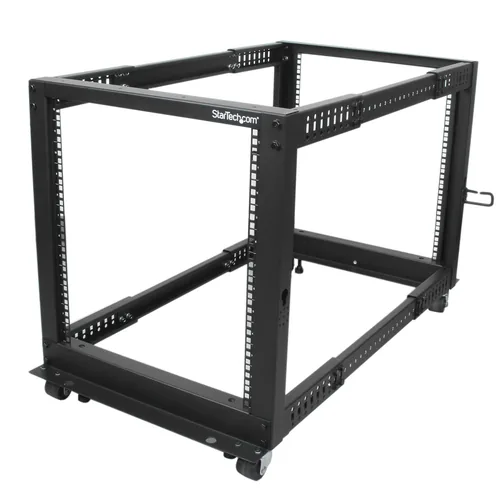 12U SERVER RACK - OPEN FRAME ADJUSTABLE DEPTH 4 POST RACK