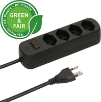 Max Hauri AG Basic Line 176880 power extension 1.5 m 4 AC outlet(s) Indoor Black