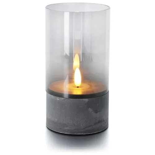 balthasar LED Kerze Gracia, Grau - Betriebsart: Batteriebetrieb - Fernbedienung: Nein - Aussenanwendung: Nein - Höhe: 15 cm - Timerfunktion: Ja - Set: Nein