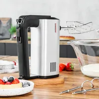 Gastroback Handmixer Pro Schwarz/Silber - Motorleistung: 500 W - Funktionen: Pürieren - Turbo-Funktion - Zerkleinern - Schlagen - Mixen - Kneten - Detailfarbe: Silber - Schwarz