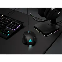 Corsair Gaming-Maus M65 RGB Ultra - Maus Features: Umschaltbare DPI-Auflösung - RGB-Beleuchtung - Daumentaste - Beleuchtung - Herausnehmbare Gewichte - Bedienungsseite: Rechtshänder - Detailfarbe: Lava Schwarz - Schwarz - Gewicht: 97 g - Verbindungsart: V