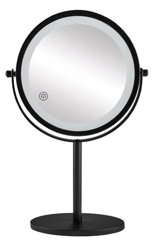 Kleine Wolke Recharge makeup mirror Freestanding Round Black