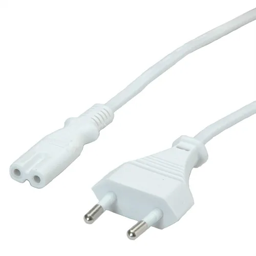 VALUE Netzkabel White 19.99.2095 Euro-Flach auf C7 Buchse 1.8m