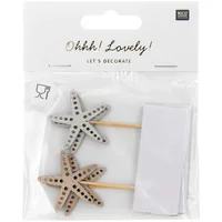 Rico Design Einweg-Party-Piekser Seestern 4 Stück Weiss - Produkttyp: Einweg-Party-Piekser - Materialtyp: Holz - Material: Holz - Detailfarbe: Weiss - Verpackungseinheit: 4 Stück