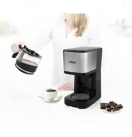 Princess Filterkaffeemaschine Compact 12 Schwarz/Silber - Detailfarbe: Schwarz - Silber - Anzahl Tassen: 12 - Ausstattung: Anti-Rutsch-Füsse - Anti-Tropfsystem - Herausnehmbarer Filter - Kaffeekannenfunktion