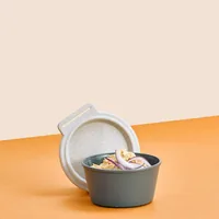 Koziol Schale Move Box mit Deckel 250 ml, Grau - Unterteilungsmöglichkeit: Nein - Material: Biozirkulärer Kunststoff - Detailfarbe: Grau - Set: Nein - Form: Rund