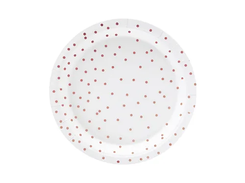 Partydeco Einwegteller Punkte 18 cm, 6 Stück, Weiss - Produkttyp: Einwegteller - Materialtyp: Papier - Material: Pappe - Detailfarbe: Weiss - Verpackungseinheit: 6 Stück