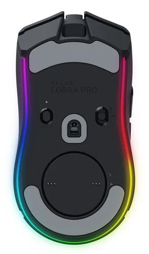 Razer Gaming-Maus Cobra Pro - Maus Features: Programmierbare DPI-Einstellung - RGB-Beleuchtung - Daumentaste - Bedienungsseite: Rechtshänder - Detailfarbe: Schwarz - Gewicht: 77 g - 114 g - Verbindungsart: Kabellos - Schnittstelle: USB-C
