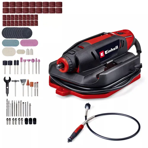 Schleif- und Gravur-Werkzeug TC-MT 150 E (schwarz/rot, 150 Watt, 117-teiliges Zubehör-Set)