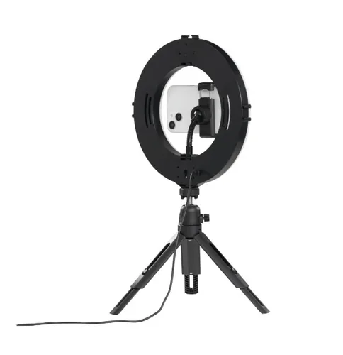 Hama Ringlicht SpotLight Smart 80 II - Farbtemperatur Kelvin: 5500 K - 2100 K - 3000 K - Lichtfarbe: Tageslichtweiss (Kaltweiss) - Neutralweiss - Warmweiss - Leuchtenfarbe: Schwarz