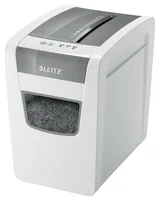 Leitz Bürogeräte Aktenvernichter IQ Slim Office P-4, 10 Blatt - Vernichtbare Aktentypen: Papier - Büroklammern - Schnittart: Partikelschnitt - Sicherheitsstufe: 4 - Schnittausgabe: 4 x 28 mm - Blattkapazität: 10 Seiten - Zufuhrautomatik: Nein