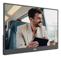 AOC Monitor 16T20E2 - Bildschirmdiagonale in Zoll: 15.6 - Auflösung: 1920 x 1080 (Full HD) - Video-Anschlüsse: Mini-HDMI - USB Typ-C - Anwendungsbereich: Business - Ergonomie: Neigbar - Curved: Nein