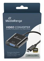 MediaRange USB-C zu VGA Video Konverter, 20cm, Schwarz