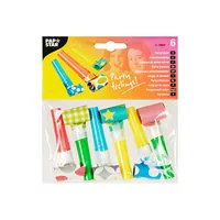 Papstar Partypfeife 6 Stück - Assortiert: Ja - Packungsgrösse: 6 Stück - Produkttyp: Partypfeife - Motto: Universal - Detailfarbe: Mehrfarbig - Material: Kunststoff - Papier
