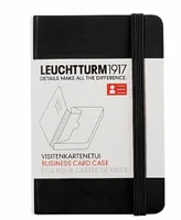 Leuchtturm Visitenkartenetui  Schwarz - Anzahl Visitenkarten: 25 Stück - Produkttyp: Visitenkartenetui - Material: Leinen - Karton - Detailfarbe: Schwarz