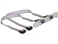 Delock Bracket 2x RS-232, 27 cm - Datenanschluss Seite A: RS-232 DB9 Buchse - Datenanschluss Seite B: RS-232 DB9 Stecker