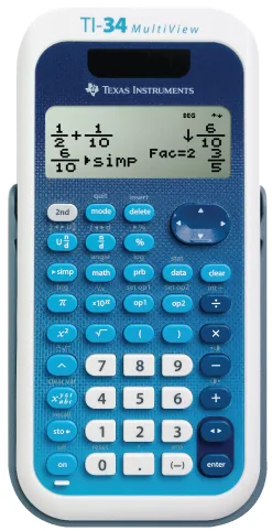 Texas Instruments Taschenrechner TI-34MV - Typ: Taschenrechner - Wissenschaftlicher Rechner - Stromversorgung: Batteriebetrieb - Detailfarbe: Blau - Displaytyp: LCD - Programmierbar: Nein - Anzahl Zeilen: 4 ×