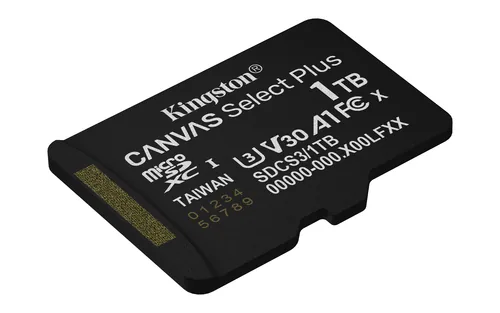 KINGSTON 1TB -  micSDXC -  Canvas -  Select -  Plus -  Gen3 -  150R -  A1 -  Single -  Pack -  w/o ADP
