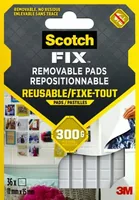 Scotch Klebepads Scotch-Fix, 11 mm x 15 mm, Weiss - Breite: 11 mm - Länge: 0.015 m - Art: Montagestreifen - Klebehaftung: Stark haftend - Detailfarbe: Weiss