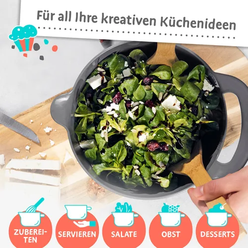 GOURMETmaxx Schüssel 4-teilig, , 4 Stück, Schwarz/Grau/Weiss - Unterteilungsmöglichkeit: Nein - Material: Kunststoff - Detailfarbe: Grau - Schwarz - Weiss - Set: Ja - Form: Rund