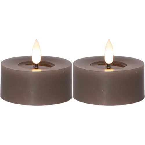 Star Trading LED Teelichter Set Flamme Flow 2 Pack, Braun - Betriebsart: Batteriebetrieb - Fernbedienung: Nein - Aussenanwendung: Nein - Timerfunktion: Ja - Set: Ja - Durchmesser: 7 cm