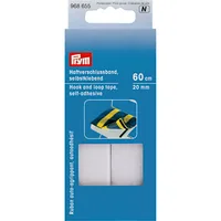 Prym Klettbandverschluss 60 cm, selbstklebend, Weiss - Breite: 20 mm - Länge: 1.2 m - Ausstattung Kabelmanagement: Selbstklebend - Produkttyp: Verschluss - Verpackungseinheit: 1 Stück - Material: Polyamid (PA)
