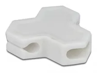 Delock Kabelhalter selbstklebend mit 3 Durchführungen (1 x Flachkabel und 2 x Rundkabel) 2 Stück weiß