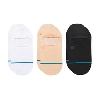 STANCE Socken Icon No Show Oatmeal 3er-Pack - Farbe: Rosa - Schwarz - Weiss - Detailfarbe: Lachs - Schwarz - Weiss - Sockenhöhe: Sneaker - Grösse: 38 - 42