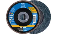 Pferd Polifan-Fächerscheiben Zirkonkorund PFC 125 x 22.23 mm Z60 - Zubehörtyp: Winkelaufsatz - Durchmesser: 125 mm - Für Material: Stahl - Edelstahl - Set: Nein