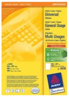 AVERY ZWECKFORM Universal-Etiketten 210x297mm 3478 weiss 100 Stk./100 Blatt