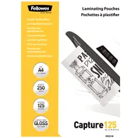 Fellowes Laminierfolie A4, , 250 Stück, Glänzend - Mediengewicht: 125 µm - Folien Anwendungsbereich: Heisslamination - Folien Effekt: Glänzend - Papierformat: A4 - Zubehörtyp: Laminierfolie