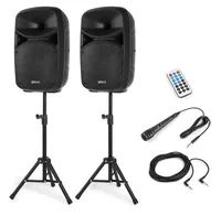 Vonyx PA-System VPS102A - Einsatzgebiete: Gastro / Gewerbe - Home-Party /-Disco - Installation - Anwendungsbereich: Aerobic / Fitness - DJ - Entertainer - Gesang - Ausstattung: Abnehmbares Mikrofon - Bluetooth Audio Streaming - Fernbedienbar - USB Audio S