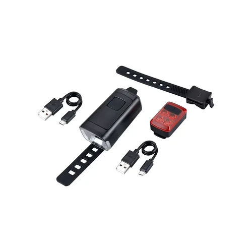 BBB Velolampe Lichtset Stud50 Strap 200 - Betriebsart: Akkubetrieb - Lichtfarbe: Rot - Weiss - Montageart: Schraubklemme - Leuchten Kategorie: Rücklicht - Vorderlicht - Leuchtmittel: LED - Lichtstärke: 200 lm