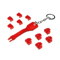 Logilink RJ45 Port Blocker Set 10Stück rot Schlüssel