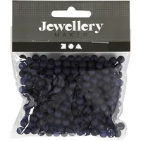 Creativ Company Kunststoffperlen 6 mm, Dunkelblau, 150 Stk. - Packungsgrösse: 150 Stück - Durchmesser: 6 mm - Detailfarbe: Dunkelblau - Perlenart: Perlenset