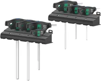 454/7 HF Set 1 Quergriff-Schraubendreher + Rack, 7-teilig (schwarz/grün, mit Haltefunktion)