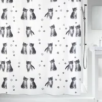 spirella Duschvorhang Kitty 180 x 200 cm Grau; Weiss - Breite: 180 cm - Höhe: 200 cm - Detailfarbe: Weiss - Grau - Produkttyp: Duschvorhang - Detailmaterial: Polyester (PES) - Grundmaterial: Polyester (PES)