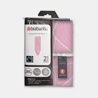 Brabantia Bügelbrettbezug B mit 2 mm Schaumstoff 124 x 38 cm, Pink - Bügelbrettbezug: Baumwolle (CO) - Zubehörtyp: Bügelbrettbezug - Detailfarbe: Pink - Breite max.: 38 cm - Material: Baumwolle - Länge max.: 124 cm