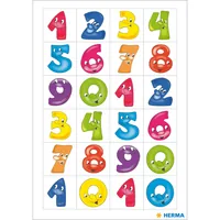 Herma Stickers Zahlensticker Lustige Zahlen 0 - 9, 20 x 50, 2 Blatt - Motiv: Zahlen