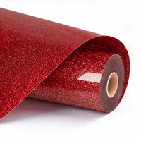LOKLIK Plotterfolie Glitzer 30.5 x 90 cm, 1 Stück, Rot - Geeignet für Drucker: Nein - Detailfarbe: Rot - Aussenanwendung: Ja - Selbstklebend: Nein - Aufbügelbar: Ja - Folientyp: Aufbügelfolie Effekt