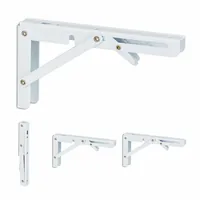 relaxdays Regalträger 4er Set 11 x 20 cm, Weiss - Tiefe: 20 cm - Breite: 3 cm - Höhe: 11 cm - Detailmaterial: Stahl (pulverbeschichtet) - Grundmaterial: Metall