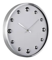 KARLSSON Wanduhr Shiny Dots White / Silver - Form: Rund - Detailfarbe: Weiss - Uhrtyp: Analog - Funksignal: Nein - Funktionen: Zeit - Detailmaterial: Aluminium
