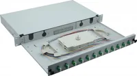 helos LWL 19 Spleissbox 12 x LC/APC Duplex OS2, spleißfertig, grau