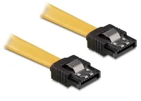 DELOCK SATA-Kabel SATA -> SATA StSt 0.20m gelb Clips