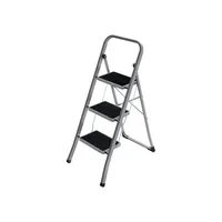 Songmics Trittleiter Grau-Schwarz - Anzahl Stufen: 3 × - Belastbarkeit: 150 kg - Höhe: 105 cm - 117 cm - Produkttyp: Anlegeleiter