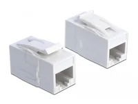 Delock Keystone-Modul RJ-45 - RJ-45, Cat.6A, UTP  Weiss - Modultyp: Keystone - Anschluss Front: Buchse RJ-45 - Anschluss Rück: Buchse RJ-45 - Medientyp: Netzwerk - Schirmung: Nein - Detailfarbe: Weiss